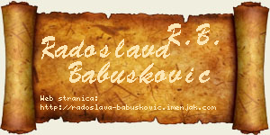 Radoslava Babušković vizit kartica